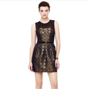 NWT Club Monaco Bria Honeycomb Mesh Metallic Gatsby Cocktail Dress Size 4